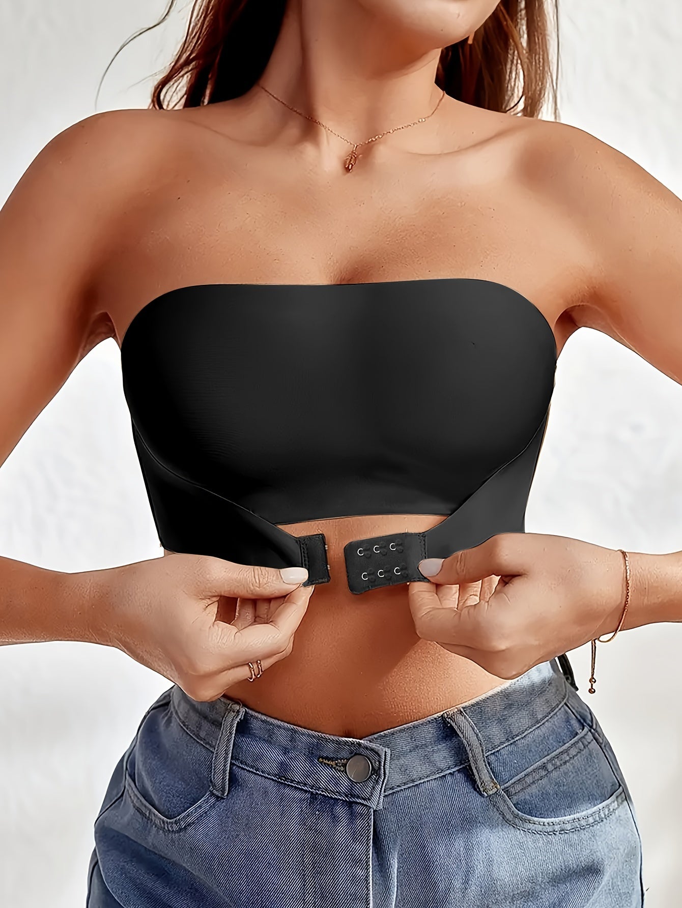 Sultry Strapless Bandeau Bra - Wireless, Non Padded, Front Buckle Bras for Women - Sexy, Comfortable, and Confident Erotic Clothing for Everyday Wear