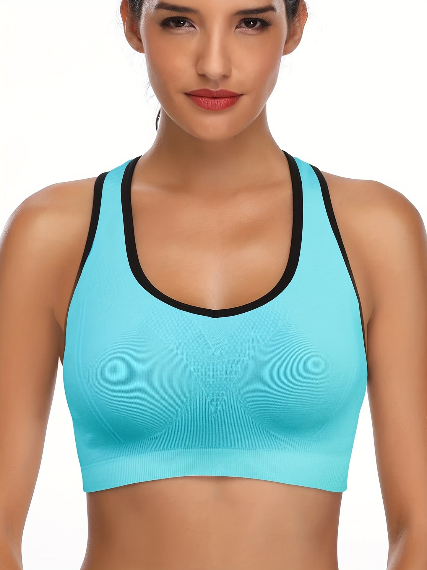 3pcs Criss Cross Back Sports Bras, Comfy & Breathable versatile Fitness Tank Bra, Women's Lingerie & Underwear