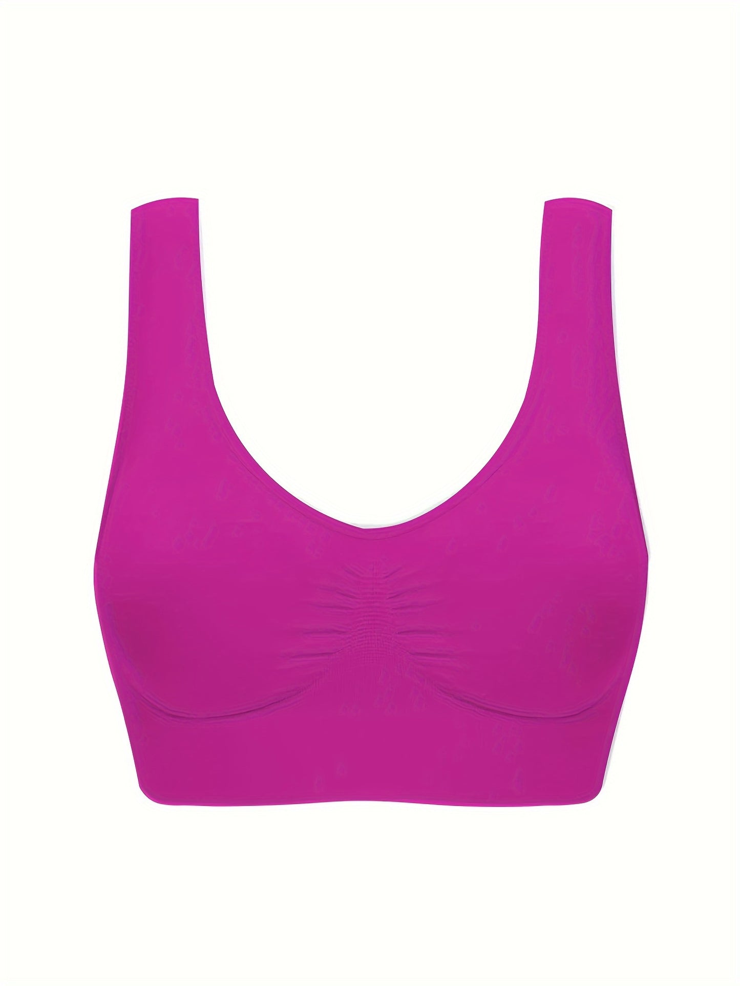 7pcs Women's Sports Bras - Comfy, Breathable Nylon & Elastane Blend, Wireless Design for Running & Workouts, Machine Washable