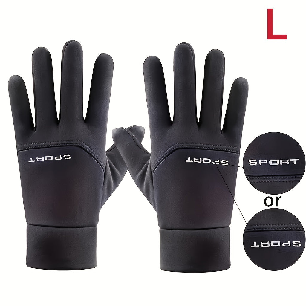 Autumn and Winter Outdoor Plus Velvet Cold Safeguard Gloves, Sports Riding Ski Touch Screen Gloves, Men's Warm Gloves