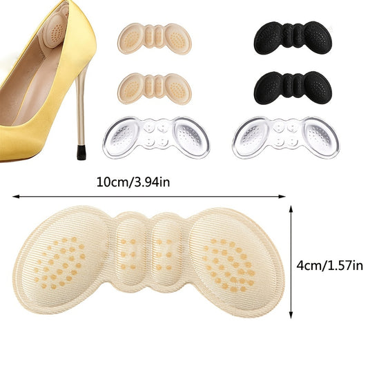 1 Pair/5 Pairs 4D Heel Stickers - Soft Polyester Pads for High Heels, Anti-Slip and Prevents Heel Wear, Invisible Design