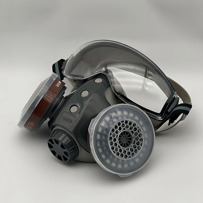 Enhanced Visibility, Reusable Respirator Kit with Anti-Fog Goggles - Hypoallergenic, Dust & Chemical Protection for Painting, Industrial Work, and Pesticide Application
