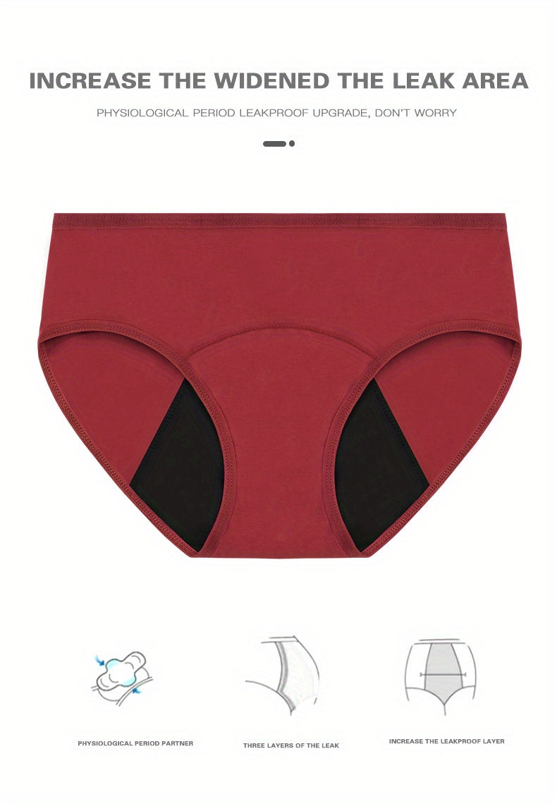 3pcs Simple Period Panties, Comfort Mid-high Waist Physiological Briefs, Breathable Postpartum Panty, Menstruation Panties, Women's Underwear & Lingerie