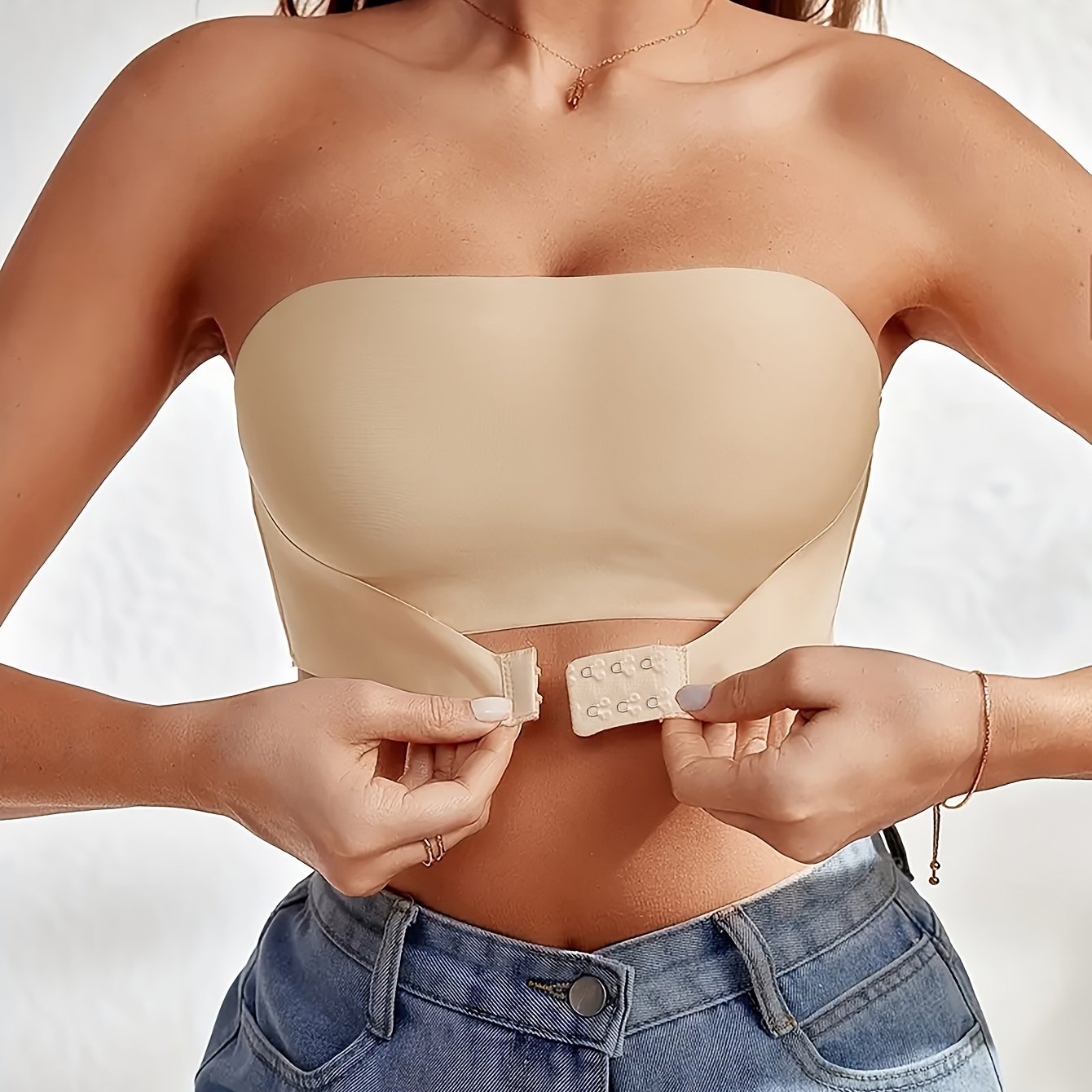 Sultry Strapless Bandeau Bra - Wireless, Non Padded, Front Buckle Bras for Women - Sexy, Comfortable, and Confident Erotic Clothing for Everyday Wear