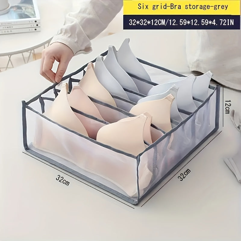 Foldable Drawer Underwear Organizer, Wardrobe Mesh Storage Box, Closet Divider Pants Bras Socks Sorting Bag
