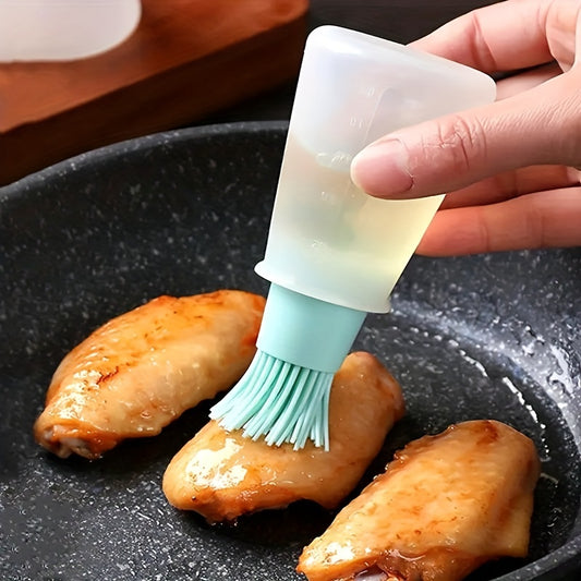 1pc Multi-Use Silicone Oil Brush and Dispenser - Easy-to-Clean, Leakproof, for Grilling, Baking & BBQ