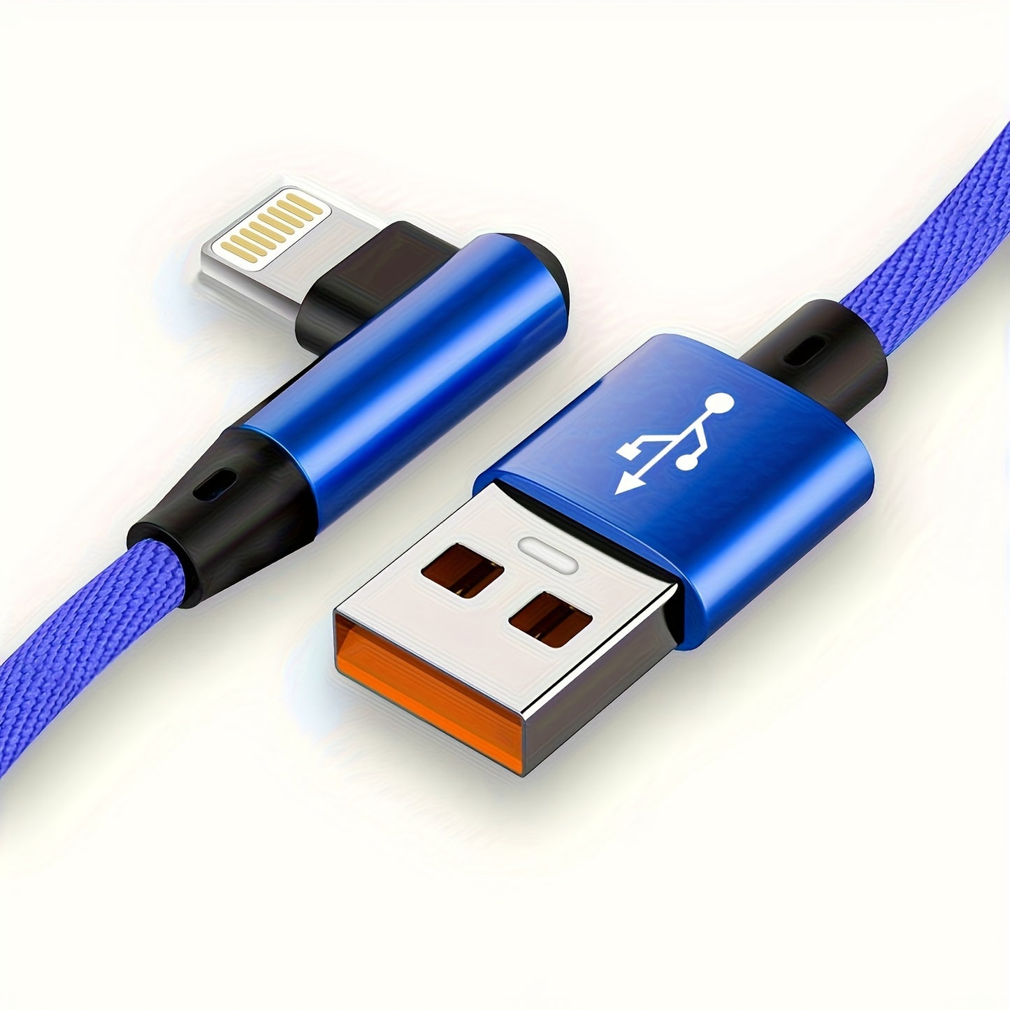 Fast Charging 90 Degree USB Cable for iPhone, iPad & More - Compatible with iPhone 14/13/12/11/X/8/7/7Plus/6/6S/5