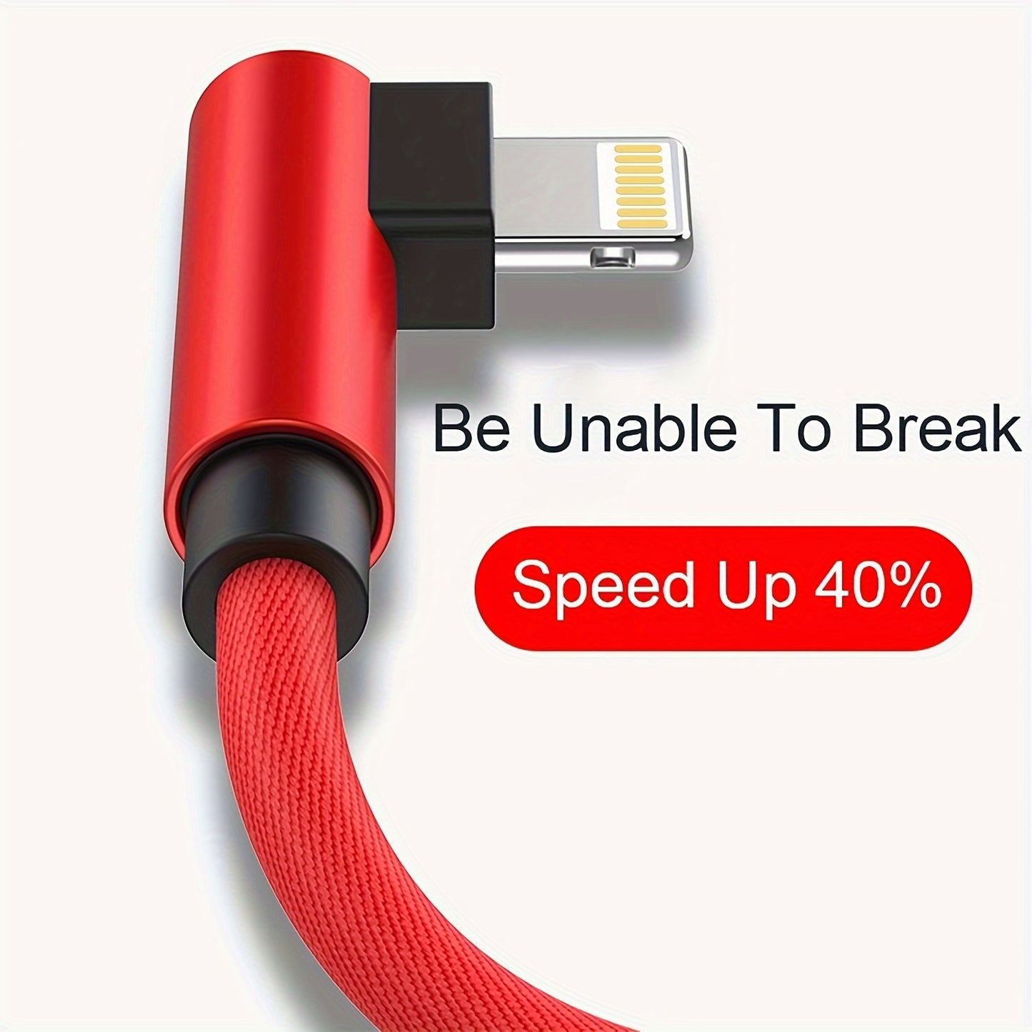 Fast Charging 90 Degree USB Cable for iPhone, iPad & More - Compatible with iPhone 14/13/12/11/X/8/7/7Plus/6/6S/5