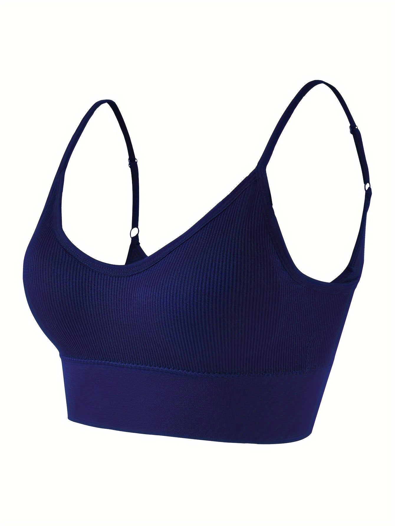 ComfyFit Solid Ribbed Sports Bra - Sports Bras for Women, Breathable Workout Fitness Intimates, Lingerie and Underwear with Superior Comfort and Support