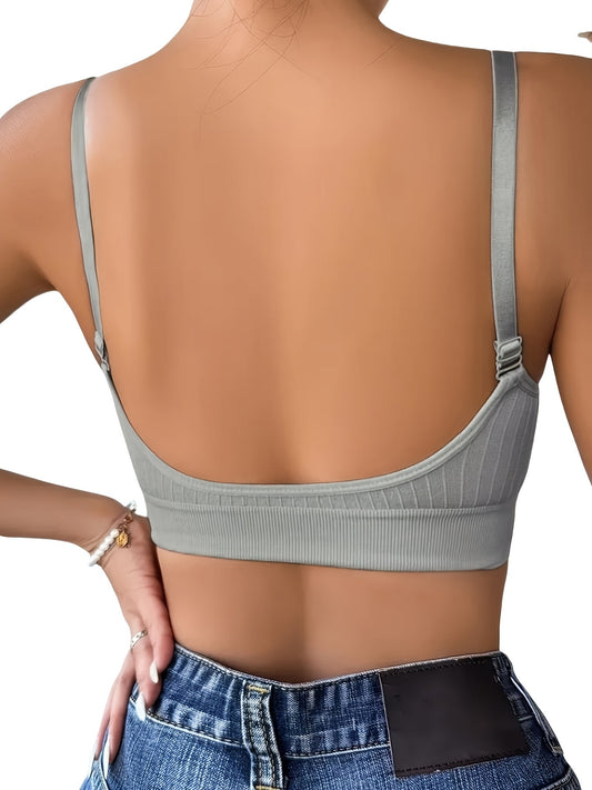 Breathable 6pcs Seamless Sports Bras with Adjustable Straps - Wire-Free Support for Yoga & Fitness - Removable Pads