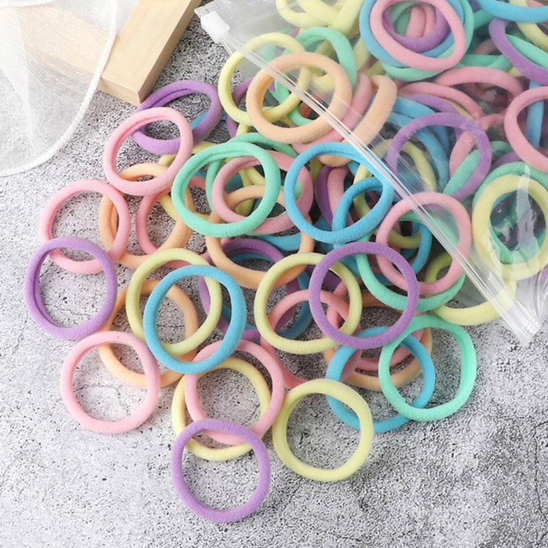 50pcs/Set Women Basic Hair Bands 4cm Simple Solid Colors Elastic Headband Hair Ropes Ties Hair Accessories Ponytail Holder