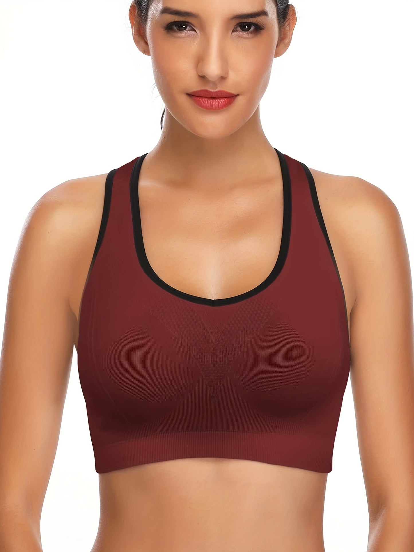 3pcs Criss Cross Back Sports Bras, Comfy & Breathable versatile Fitness Tank Bra, Women's Lingerie & Underwear
