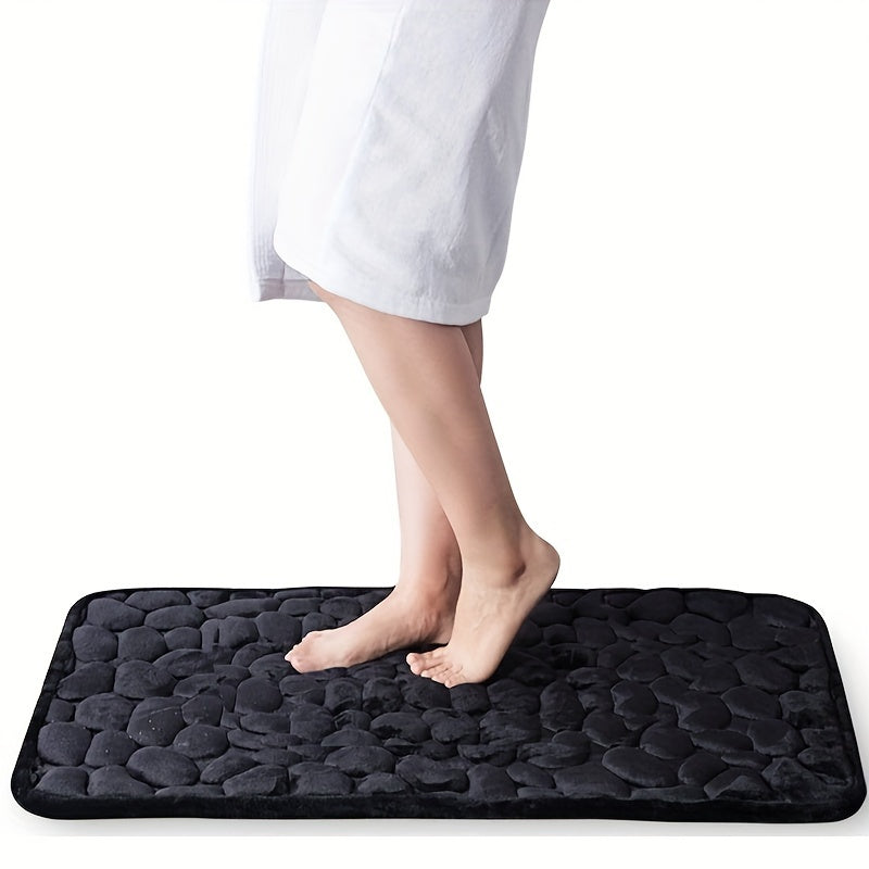 Coral Fleece Bath Rug, Non-Slip PVC Backing, Machine Washable, Low Pile, Flat Woven, Oblong Shape, 450gsm - Soft Comfort Bathroom Mat with Excellent Absorbency