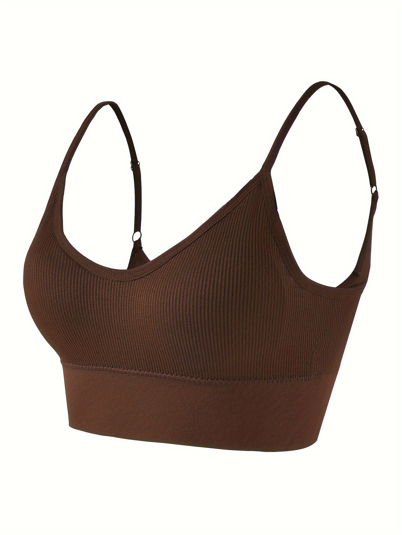 ComfyFit Solid Ribbed Sports Bra - Sports Bras for Women, Breathable Workout Fitness Intimates, Lingerie and Underwear with Superior Comfort and Support