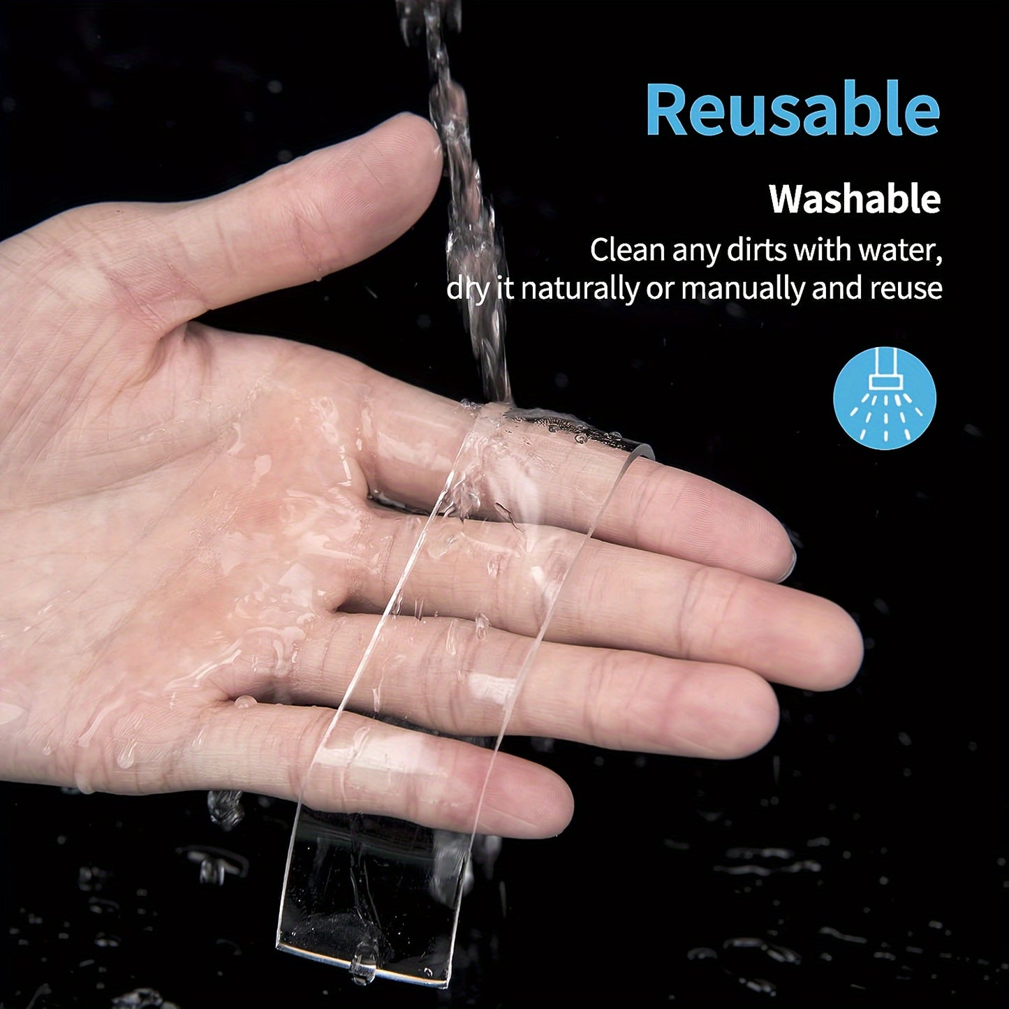 Heavy Duty Double Sided Nano Tape - Reusable, Traceless, Strong, Sticky, Removable, Washable, Clear Mounting Strips for Home, Office, Car - 1 Roll, Multipurpose Paste Items