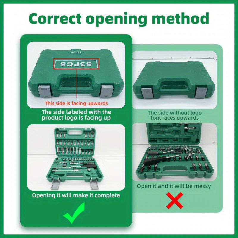 216/53/46pcs Professional Ratchet Toolset - Multi-functional Industrial Maintenance Kit with Torque Wrench, Screwdriver And Portable Repair Essentials for DIY Enthusiasts And Mechanics