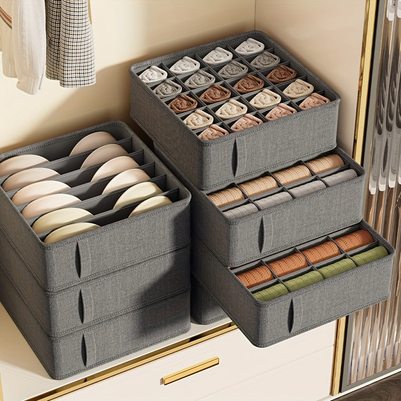 Foldable Storage Box, Drawer Organizer For Bras, Socks, Underwear, Washable Closet Organizers
