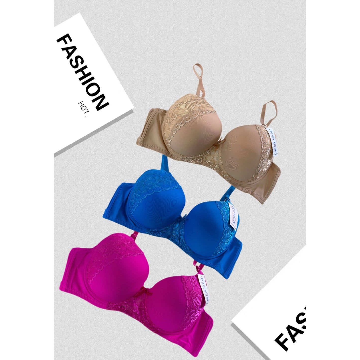2405# Women's Everyday Bra Classic Push Up Underwire Everyday Soft Lace Padded Solid Color Bras A 、B 、C、D、DD、Cup