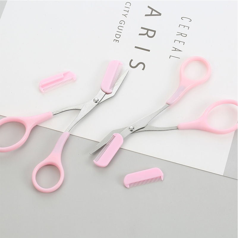 Facial Hair Removal Trimmer Scissor - Eyebrow Shaping Grooming Makeup Tool with Comb - Cosmetic Accessory