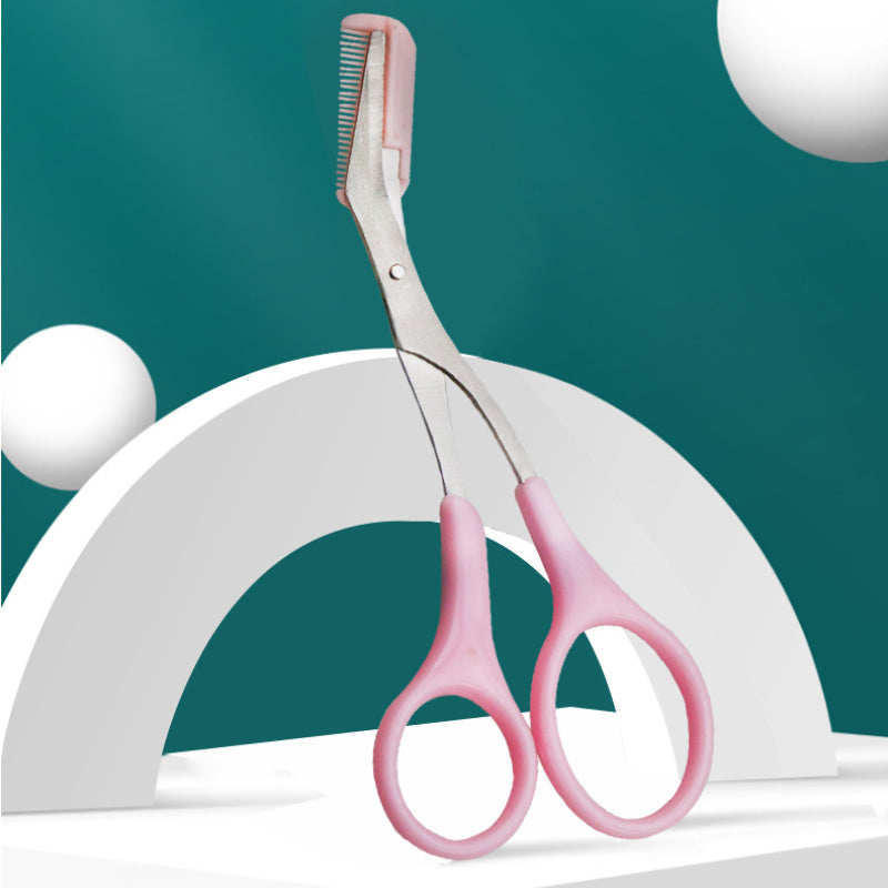 Facial Hair Removal Trimmer Scissor - Eyebrow Shaping Grooming Makeup Tool with Comb - Cosmetic Accessory