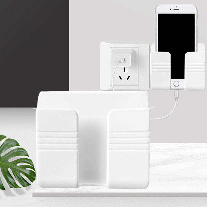 Mobile Phone Plug Wall Holder Punch Free Wall Mounted Organizer Storage Box Remote Control Mounted Charging Multifunction Hook, Easter Day, Valentine's Day, Springtime