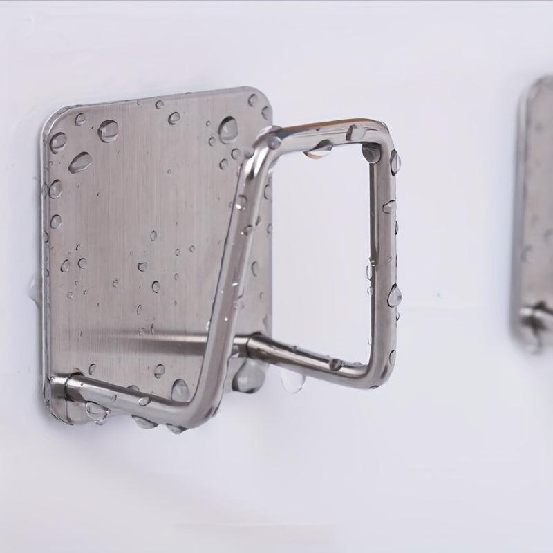 1pc Stainless Steel Sponge Holder for Kitchen Sink - No-Drill, Wall Mount Design with Dual Hooks, Ideal for Sponges & Small Tools, Keeps Surfaces Clean, Sponges for Washing Dishes