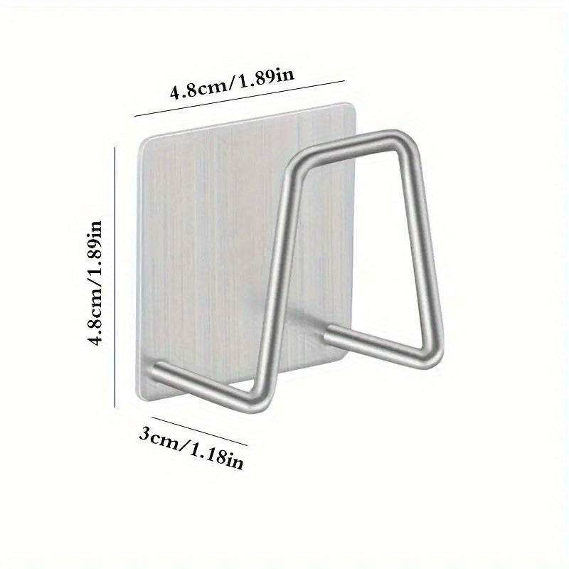 1pc Stainless Steel Sponge Holder for Kitchen Sink - No-Drill, Wall Mount Design with Dual Hooks, Ideal for Sponges & Small Tools, Keeps Surfaces Clean, Sponges for Washing Dishes