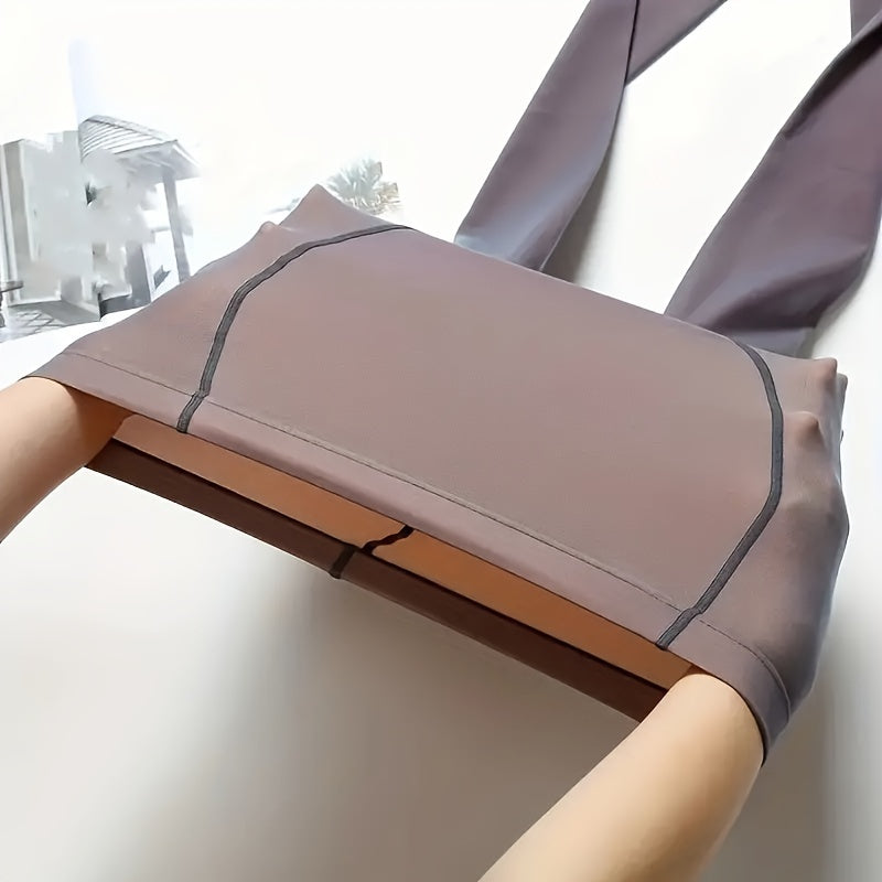 Fake Translucent Pantyhose, Non Fleece High Waist Anti-snag Slim Pantyhose, Women's Stockings & Hosiery