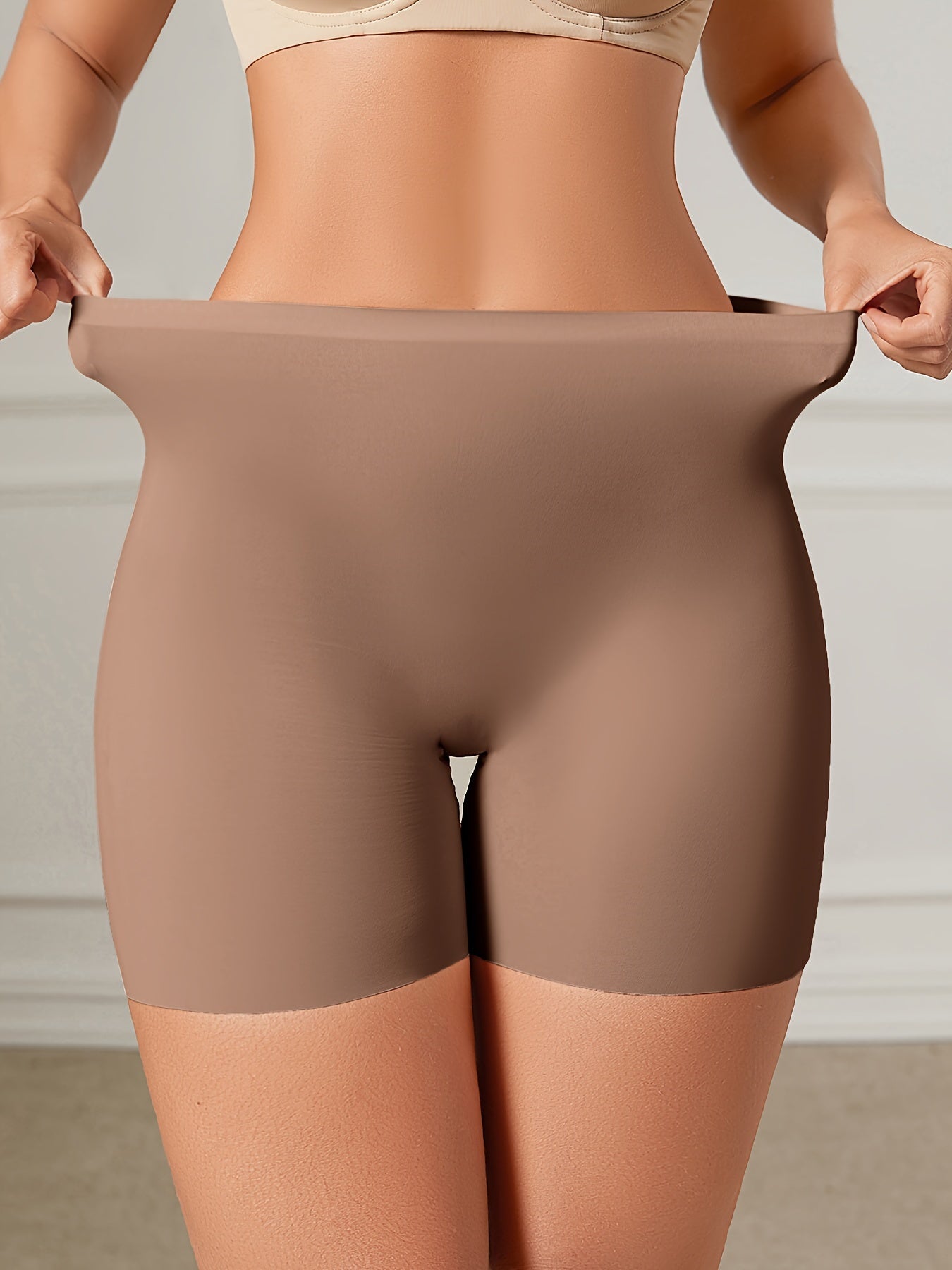 1pc Seamless Boyshort Panties, Soft & Comfortable Stretch Panties, Women's Lingerie & Underwear For Fall & Winter
