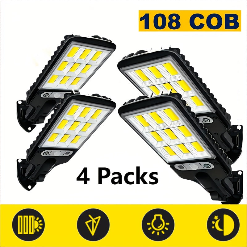 Solar-Powered LED Street Light 2200W | Human Body Induction | Remote Control | Durable Plastic | Semi-Flush Mount | Solar Panel | Energy-Efficient Outdoor Lighting for Gardens & Pathways, Security Lighting | Sleek Solar Light