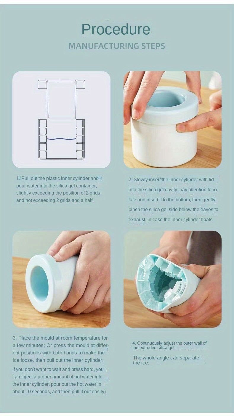 [Up to 60 Easy-Release Cubes] 1pc, Make Perfectly-Shaped Ice Cubes With This Easy-Release Silicone Ice Cube Mold - Holds Up To 60 Cubes! Kitchen Accessories