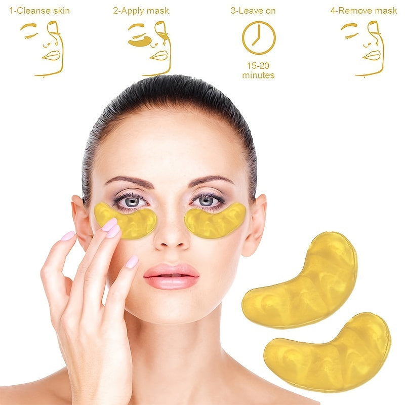 [Golden Under Eye Crystal Mask] Hydrating Eye Care Under Eye Crystal Mask Golden Under Eye Patches For Women and Men