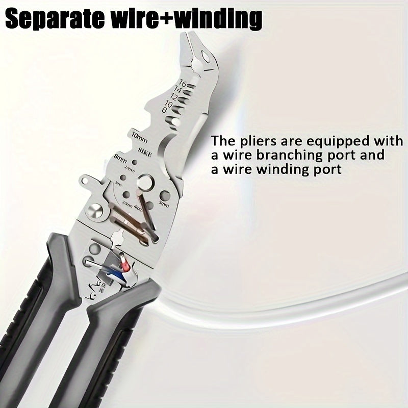 Industrial-Grade Multi-Function Wire Stripper with Non-Slip Grip - Copper Cutting, Crimping & Stripping Pliers for Electricians