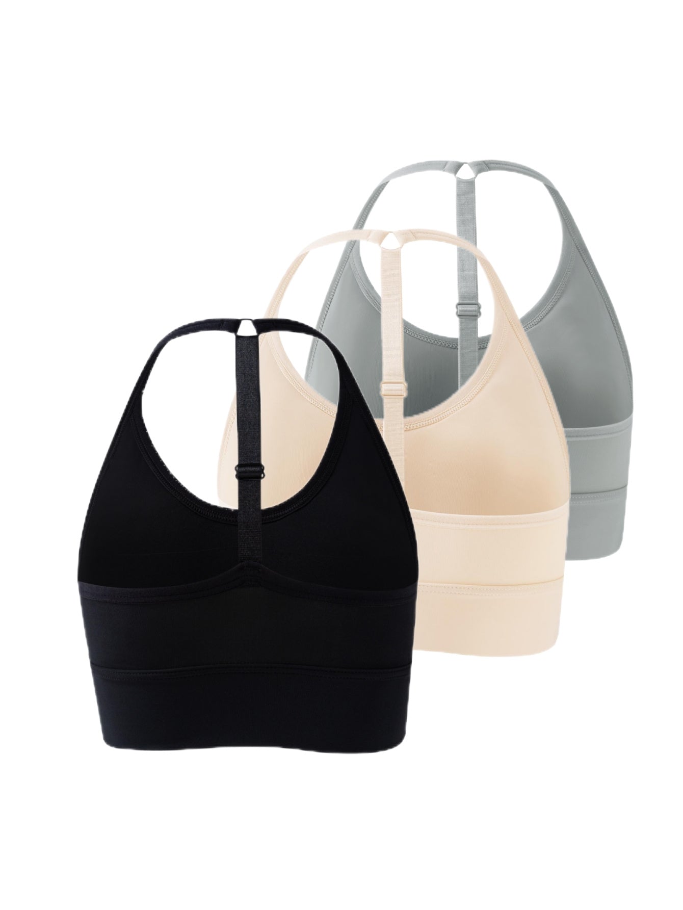 3pcs Seamless Halter Sports Bras, Comfy & Breathable Yoga Fitness Bra, Women's Lingerie & Underwear