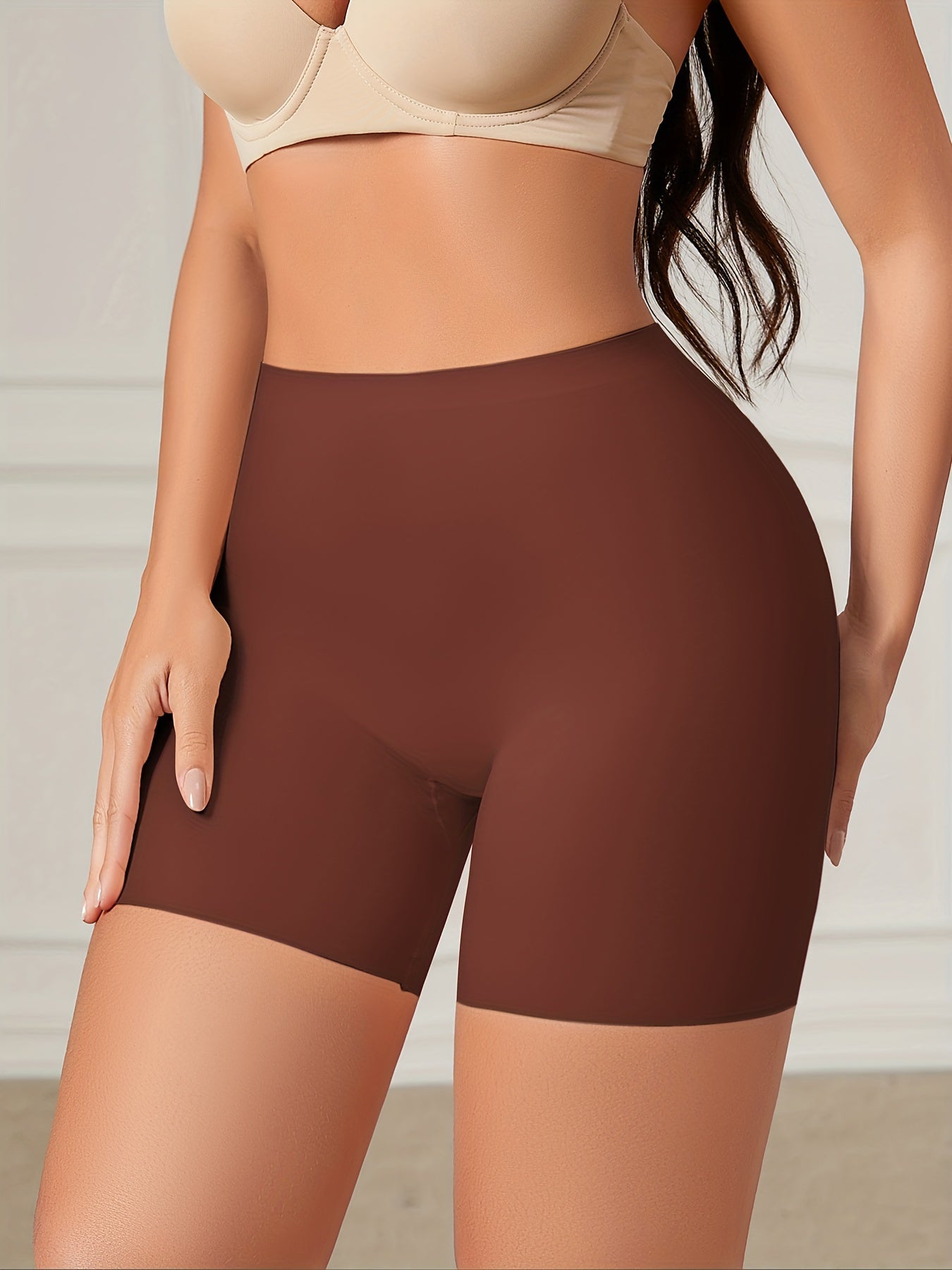 1pc Seamless Boyshort Panties, Soft & Comfortable Stretch Panties, Women's Lingerie & Underwear For Fall & Winter