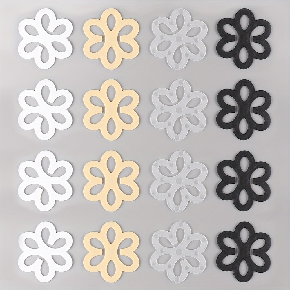 4/8/12/16pcs Floral Shape Invisible Bra Strap Clips, Non-slip Buckles Conceal Bra Straps For Braless Look, Women's Lingerie & Underwear Accessories