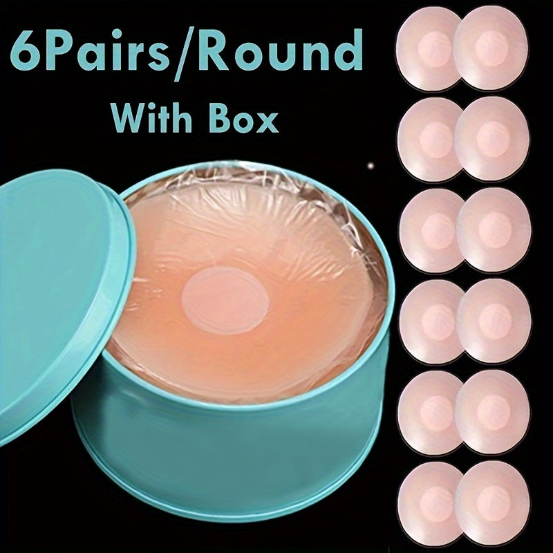 2/12pcs Silicone Nipple Cover Reusable Women Breast Petals Lift Invisible Bras Pasties - Adhesive Pads - For Women - Suitable for Everyday Wear & Special Occasions - Perfect Gift for Women