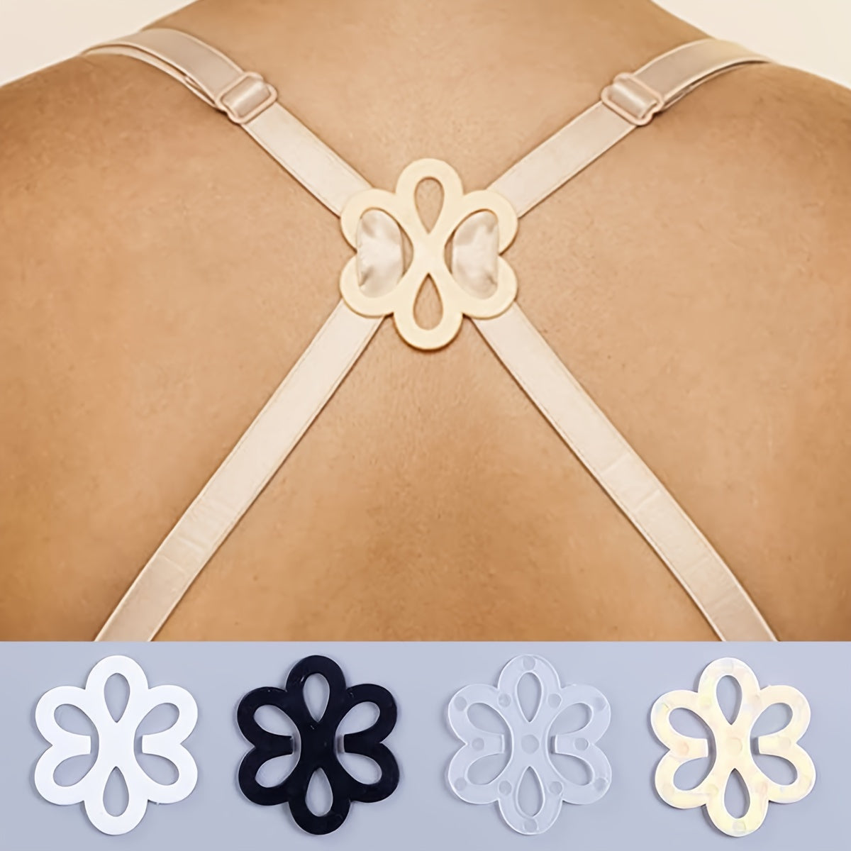 4/8/12/16pcs Floral Shape Invisible Bra Strap Clips, Non-slip Buckles Conceal Bra Straps For Braless Look, Women's Lingerie & Underwear Accessories