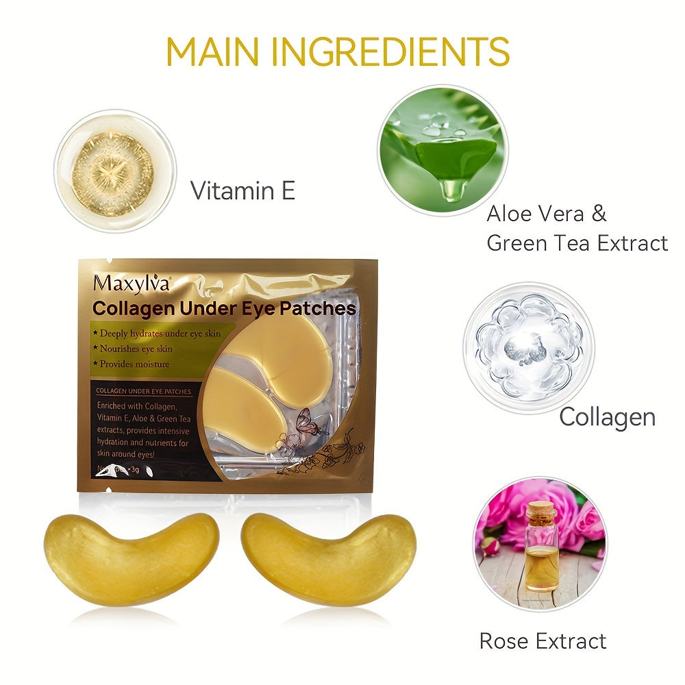 [Golden Under Eye Crystal Mask] Hydrating Eye Care Under Eye Crystal Mask Golden Under Eye Patches For Women and Men