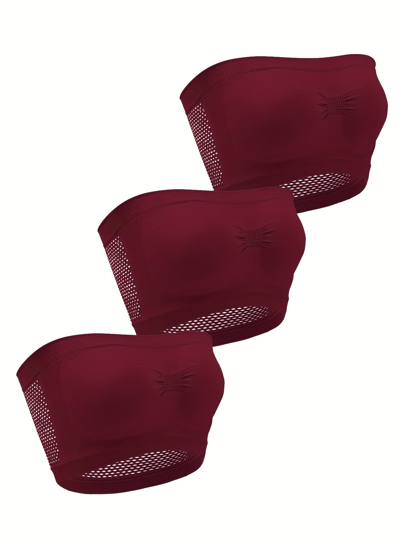 3pcs Strapless Bandeau Bras, Comfy & Soft Stretch Everyday Bra, Women's Lingerie & Underwear