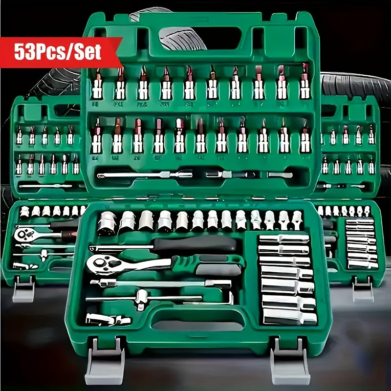 216/53/46pcs Professional Ratchet Toolset - Multi-functional Industrial Maintenance Kit with Torque Wrench, Screwdriver And Portable Repair Essentials for DIY Enthusiasts And Mechanics