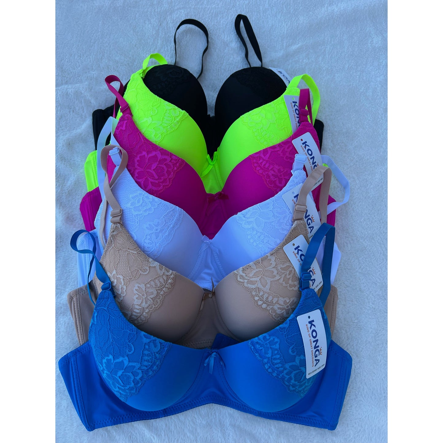 2405# Women's Everyday Bra Classic Push Up Underwire Everyday Soft Lace Padded Solid Color Bras A 、B 、C、D、DD、Cup