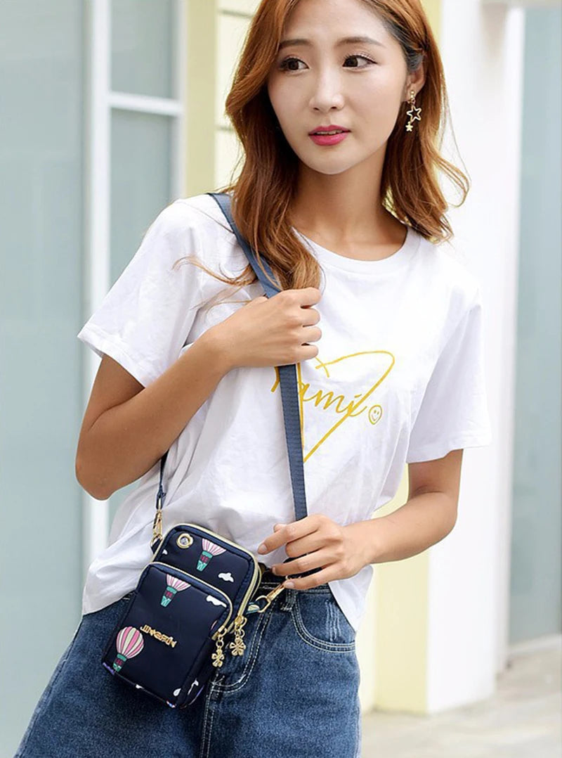 Casual Waterproof Nylon Crossbody Bags Women Messenger Shoulder Bag Female Small Cell Phone Handbags Purses Sports Pouch Bag