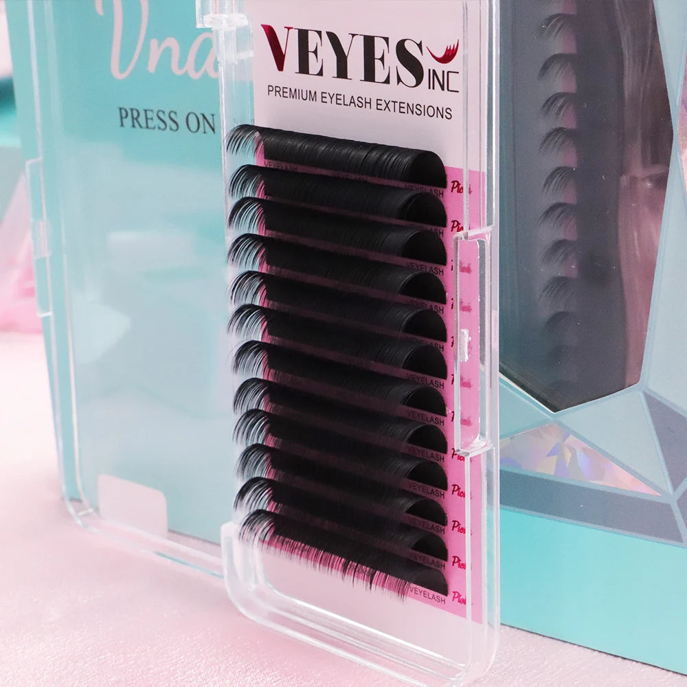 VEYES Classic C D Curl Satin Faux Mink Individual Lash Extensions 8-20mm Private Label Cashmere Wholesale Mix Including 30mm BC