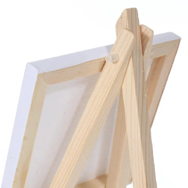 12pcs Artists 5 inch Mini Easel +3 inchx3 inch Mini Canvas Set Painting Kids Craft DIY Drawing Small Table Easel for School