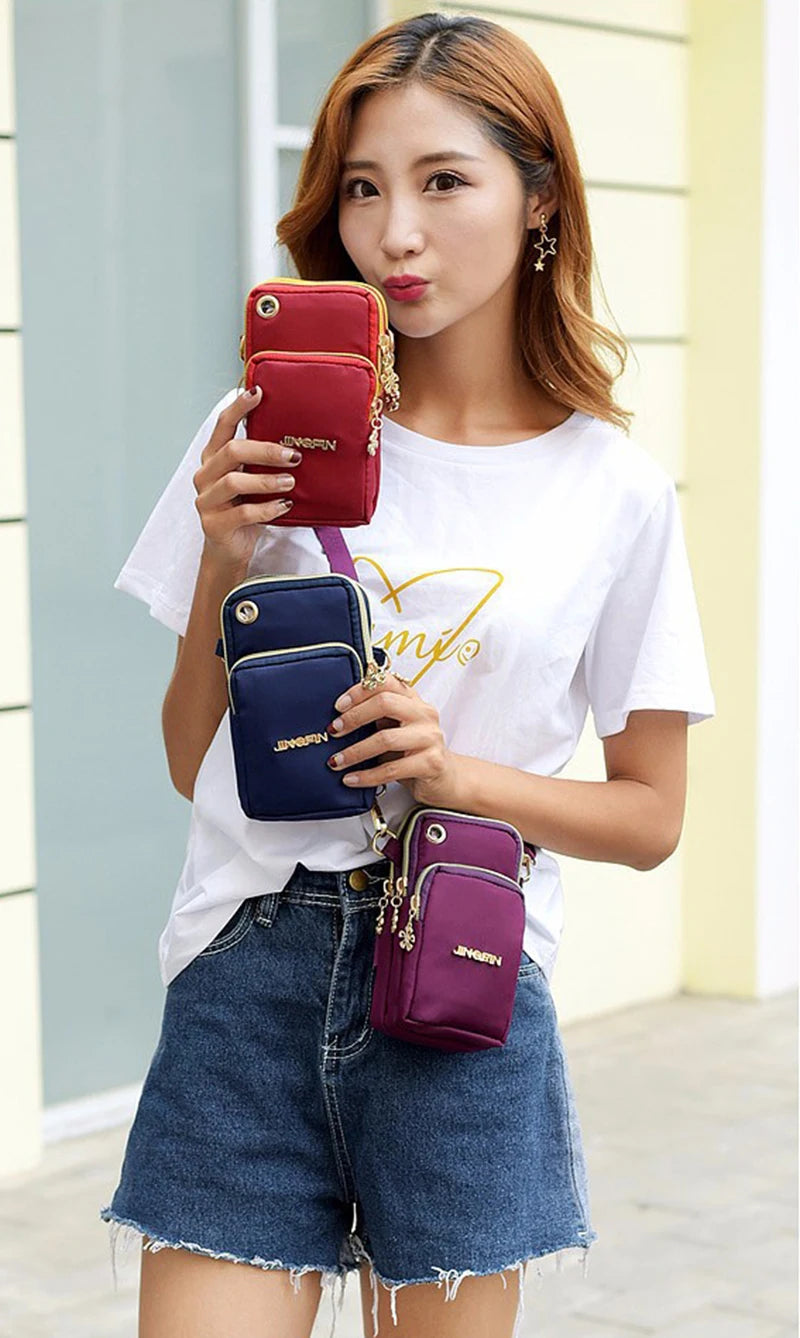 Casual Waterproof Nylon Crossbody Bags Women Messenger Shoulder Bag Female Small Cell Phone Handbags Purses Sports Pouch Bag