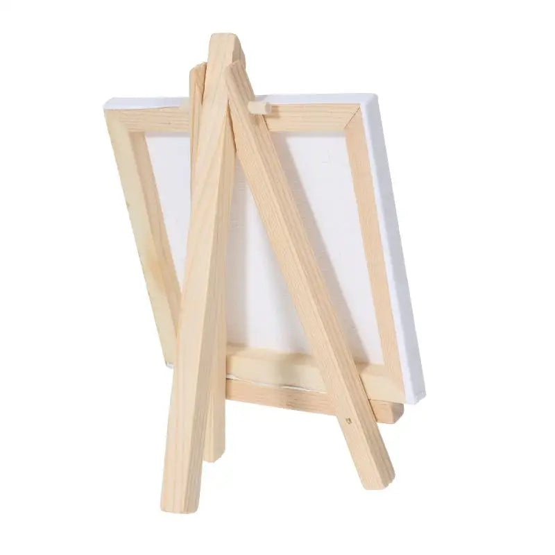 12pcs Artists 5 inch Mini Easel +3 inchx3 inch Mini Canvas Set Painting Kids Craft DIY Drawing Small Table Easel for School