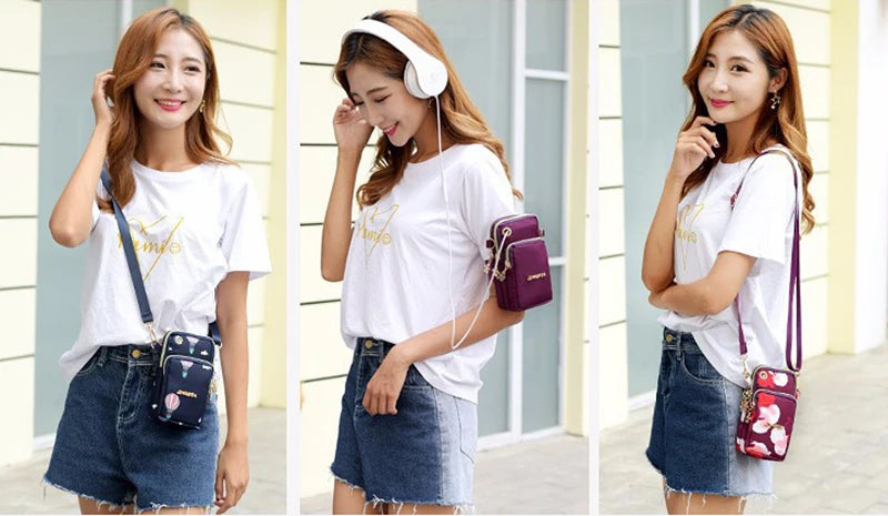 Casual Waterproof Nylon Crossbody Bags Women Messenger Shoulder Bag Female Small Cell Phone Handbags Purses Sports Pouch Bag