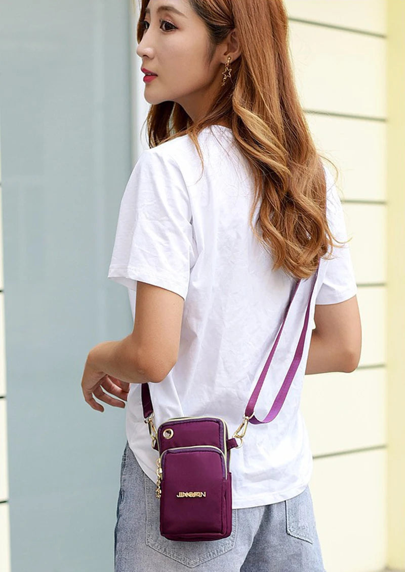 Casual Waterproof Nylon Crossbody Bags Women Messenger Shoulder Bag Female Small Cell Phone Handbags Purses Sports Pouch Bag