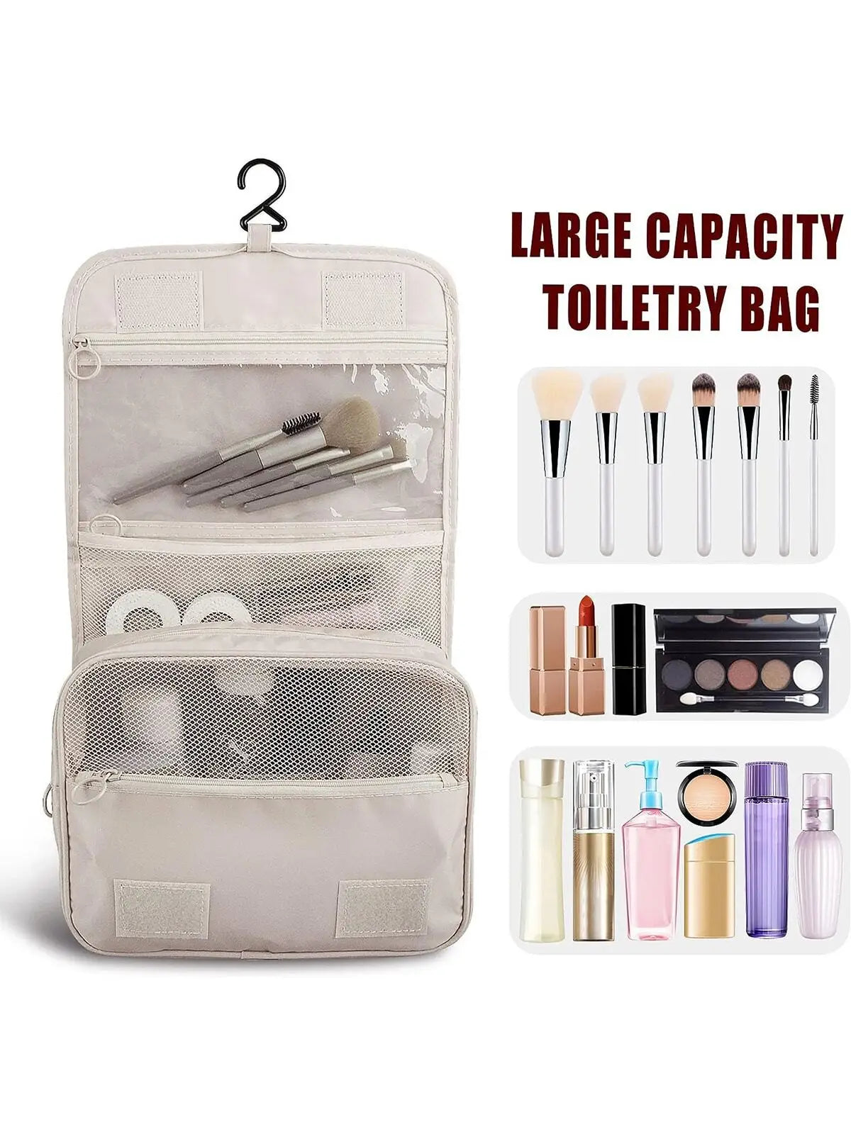 Travel Makeup Bag Waterproof Toiletries Organizer High Quality Women Neceser Bathroom Hook Wash Pouch Hook Makeup Storage Bag